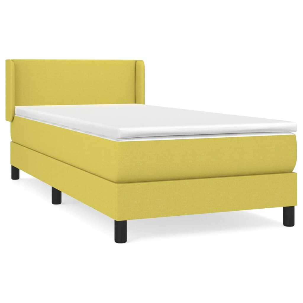 Κρεβάτι Boxspring με Στρώμα Πράσινο 80 x 200 εκ. Υφασμάτινο