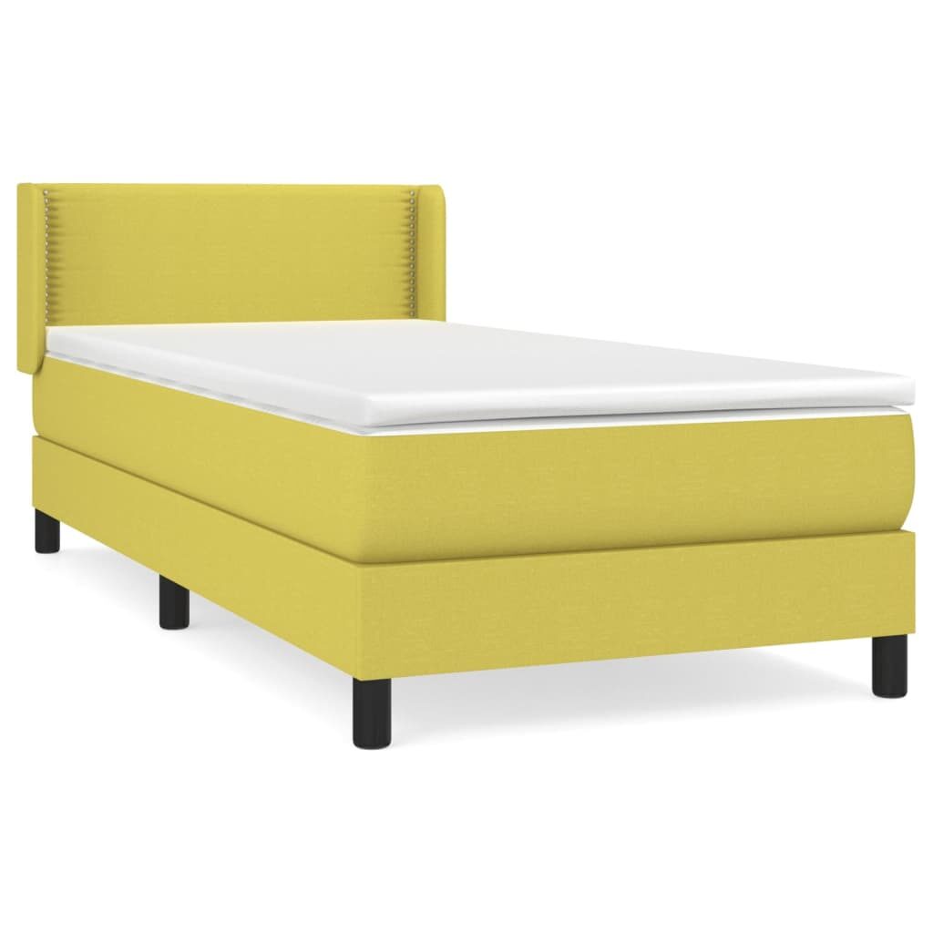 Κρεβάτι Boxspring με Στρώμα Πράσινο 80 x 200 εκ. Υφασμάτινο