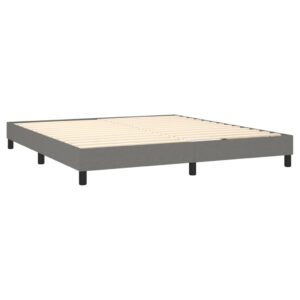 Κρεβάτι Boxspring με Στρώμα Σκούρο Γκρι 180x200 εκ Υφασμάτιν