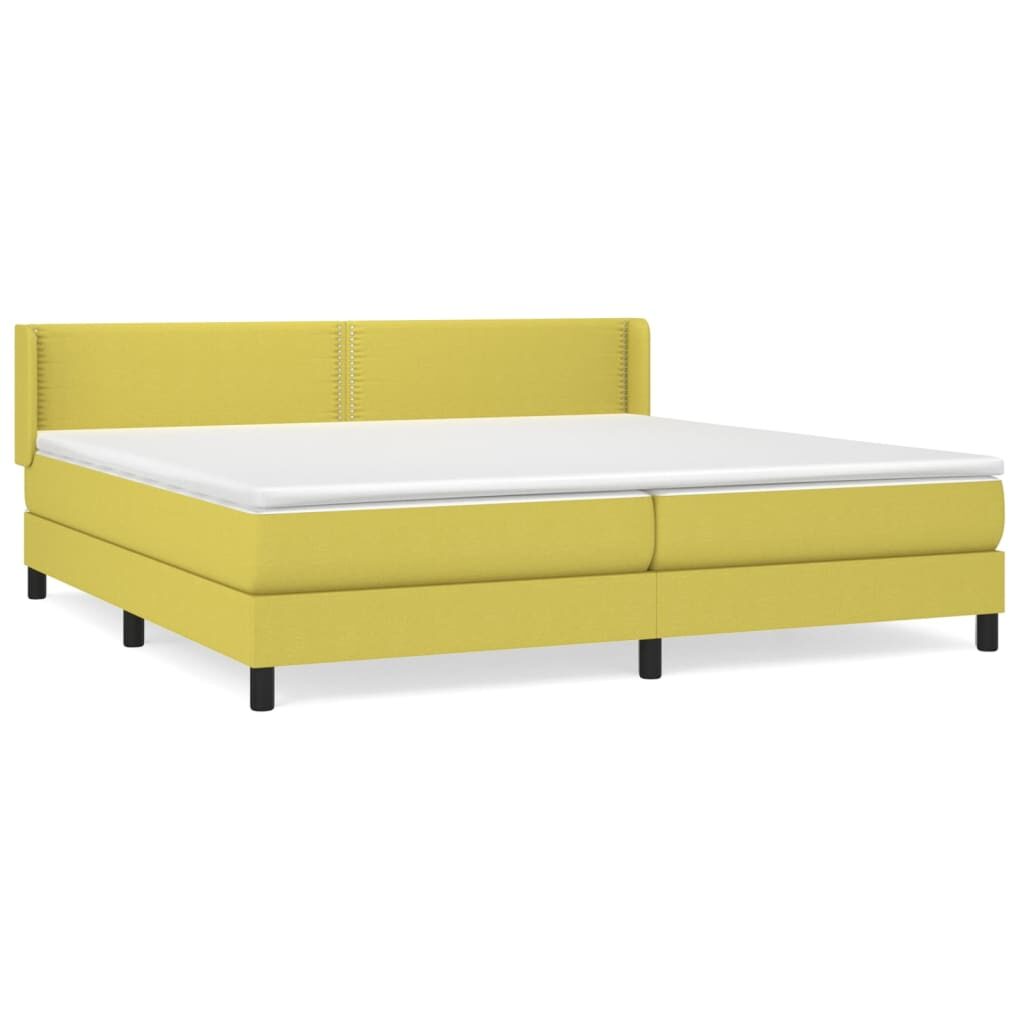 Κρεβάτι Boxspring με Στρώμα Πράσινο 200x200 εκ. Υφασμάτινο