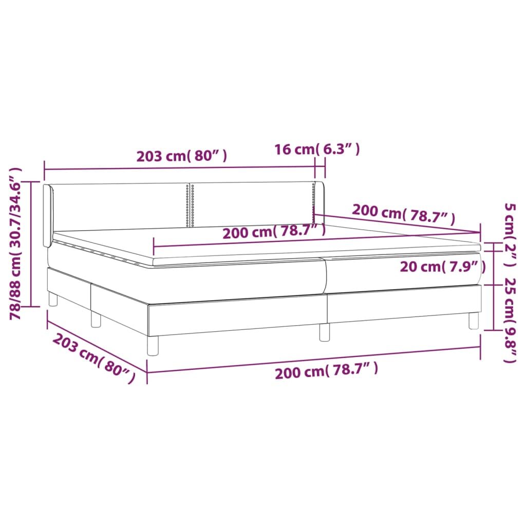 Κρεβάτι Boxspring με Στρώμα Πράσινο 200x200 εκ. Υφασμάτινο