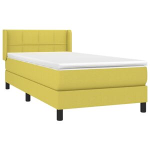 Κρεβάτι Boxspring με Στρώμα Πράσινο 80 x 200 εκ. Υφασμάτινο