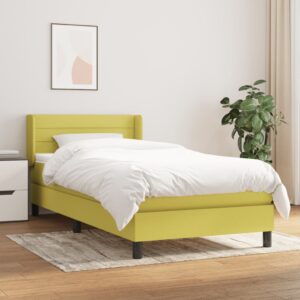 Κρεβάτι Boxspring με Στρώμα Πράσινο 80 x 200 εκ. Υφασμάτινο