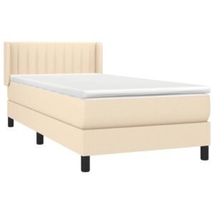 Κρεβάτι Boxspring με Στρώμα Κρεμ 80 x 200 εκ. Υφασμάτινο