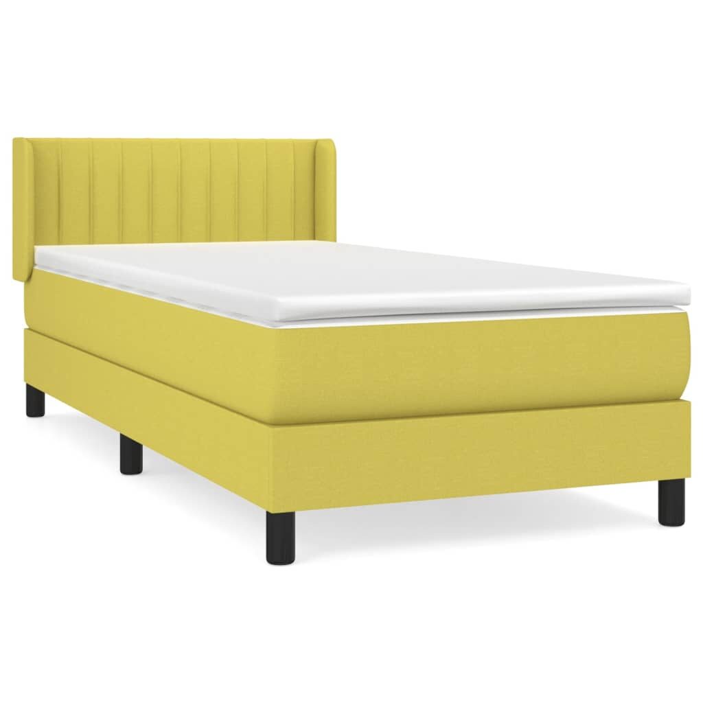 Κρεβάτι Boxspring με Στρώμα Πράσινο 80 x 200 εκ. Υφασμάτινο