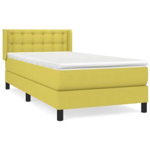 Κρεβάτι Boxspring με Στρώμα Πράσινο 80 x 200 εκ. Υφασμάτινο