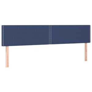 Κρεβάτι Boxspring με Στρώμα Μπλε 200x200 εκ. Υφασμάτινο