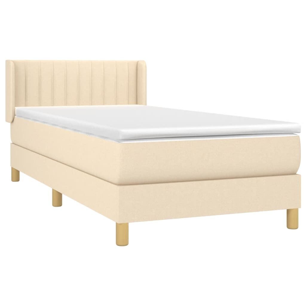 Κρεβάτι Boxspring με Στρώμα Κρεμ 80 x 200 εκ. Υφασμάτινο