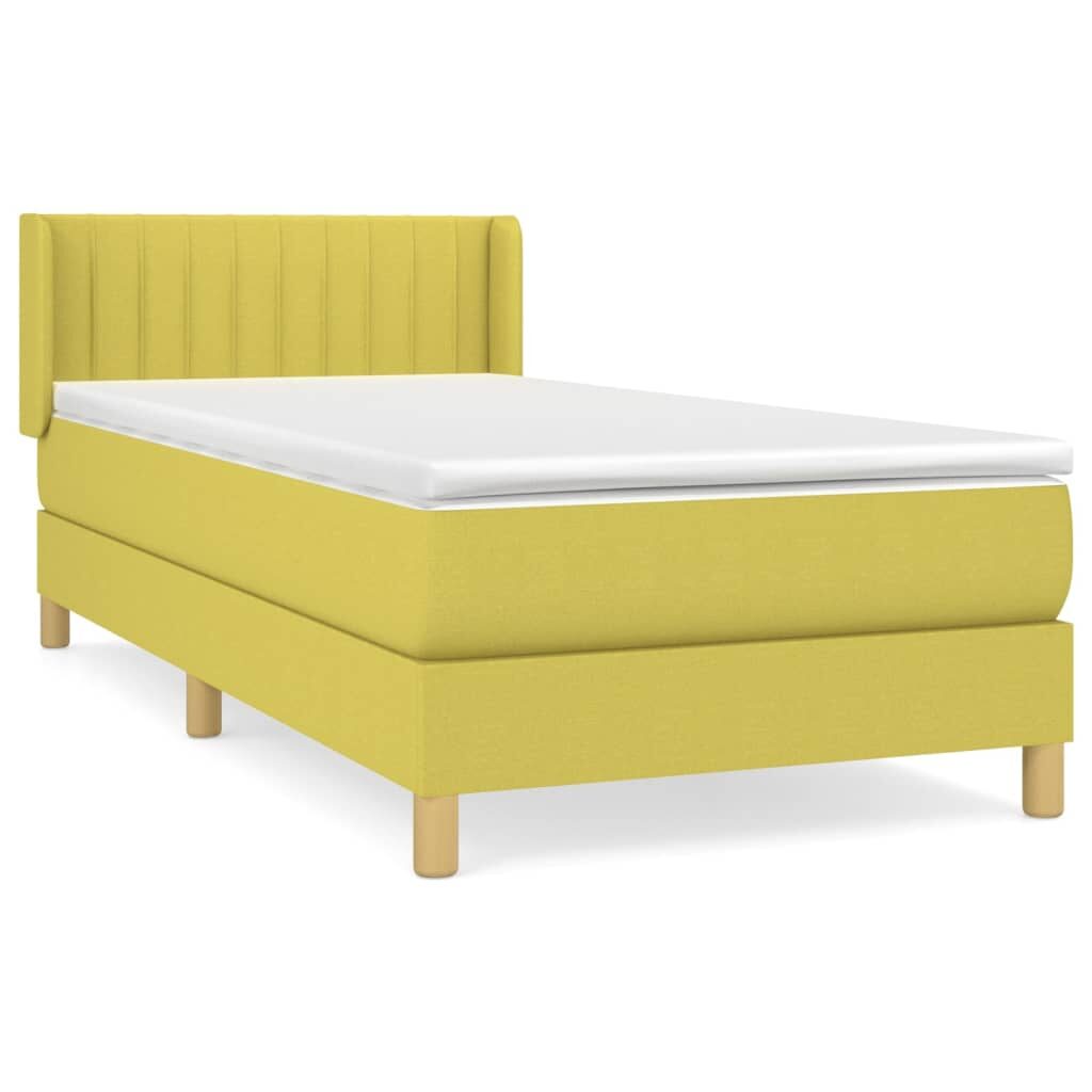 Κρεβάτι Boxspring με Στρώμα Πράσινο 80 x 200 εκ. Υφασμάτινο