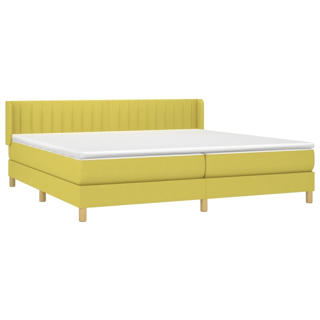 Κρεβάτι Boxspring με Στρώμα Πράσινο 200x200 εκ. Υφασμάτινο