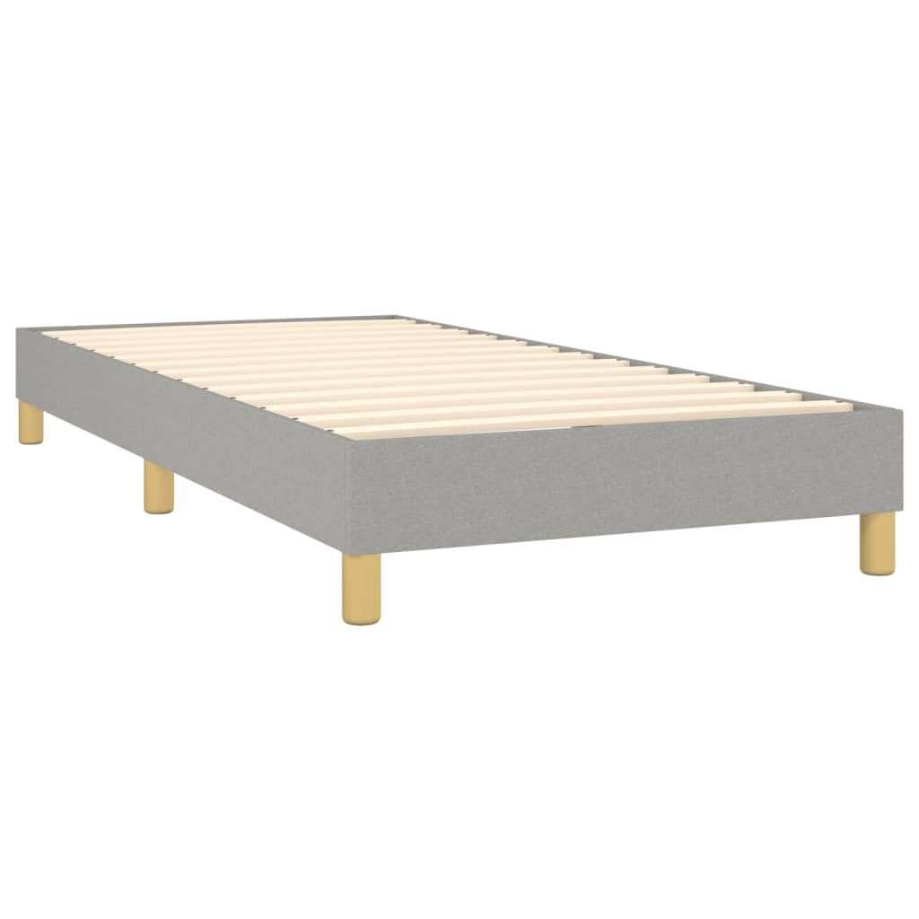 Κρεβάτι Boxspring με Στρώμα Σκούρο Γκρι 80x200 εκ. Υφασμάτινο