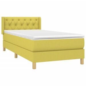 Κρεβάτι Boxspring με Στρώμα Πράσινο 80 x 200 εκ. Υφασμάτινο