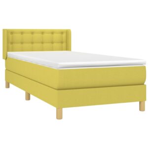 Κρεβάτι Boxspring με Στρώμα Πράσινο 80 x 200 εκ. Υφασμάτινο