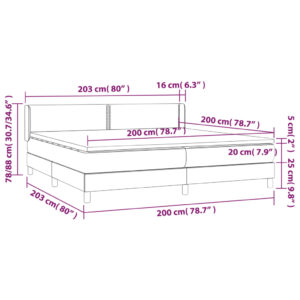 Κρεβάτι Boxspring με Στρώμα Ροζ 200x200 εκ. Βελούδινο