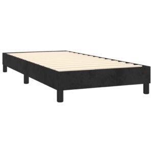 Κρεβάτι Boxspring με Στρώμα Μαύρο 80 x 200 εκ. Βελούδινο