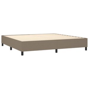 Κρεβάτι Boxspring με Στρώμα Taupe 200x200 εκ. Υφασμάτινο