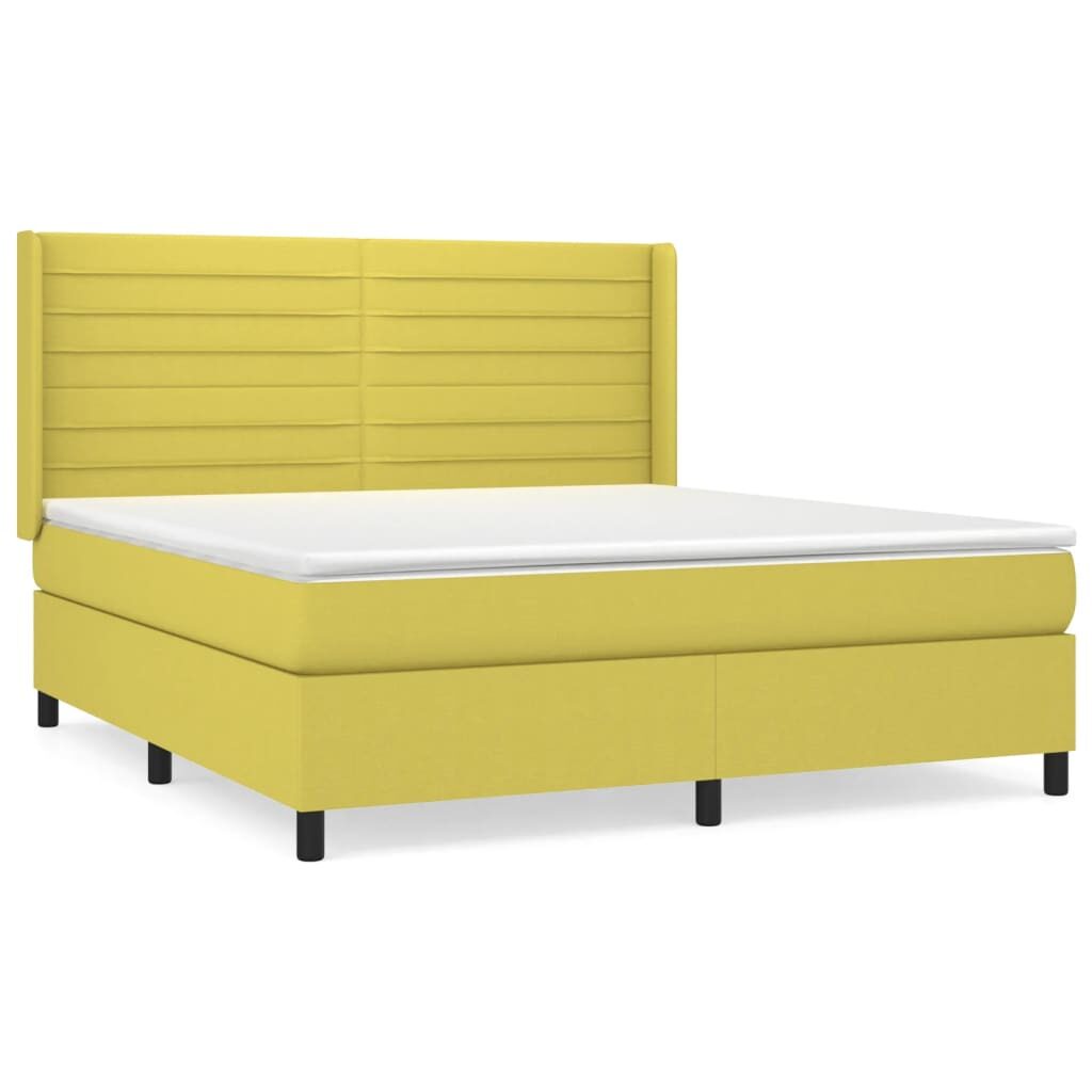 Κρεβάτι Boxspring με Στρώμα Πράσινο 160x200 εκ.Υφασμάτινο