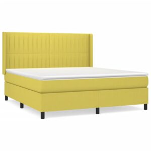 Κρεβάτι Boxspring με Στρώμα Πράσινο 160x200 εκ.Υφασμάτινο