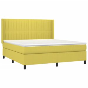 Κρεβάτι Boxspring με Στρώμα Πράσινο 160x200 εκ.Υφασμάτινο