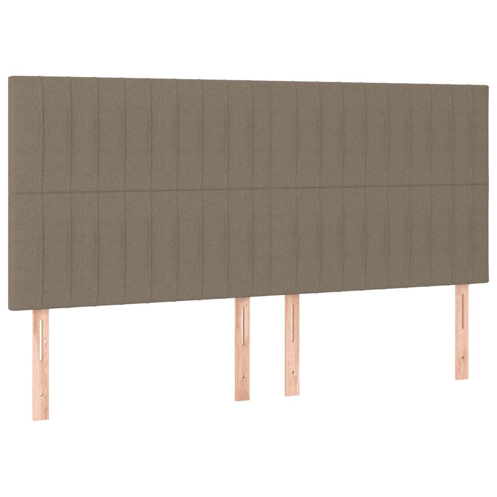 Κρεβάτι Boxspring με Στρώμα Taupe 200x200 εκ. Υφασμάτινο