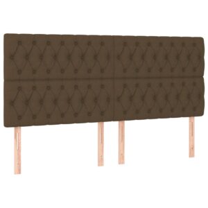 Κρεβάτι Boxspring με Στρώμα Σκούρο Καφέ 200x200 εκ. Υφασμάτινο