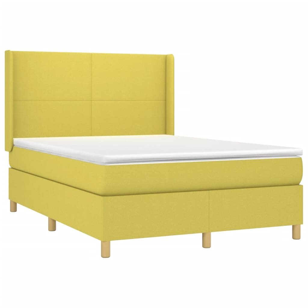 Κρεβάτι Boxspring με Στρώμα Πράσινο 140x200 εκ.Υφασμάτινο