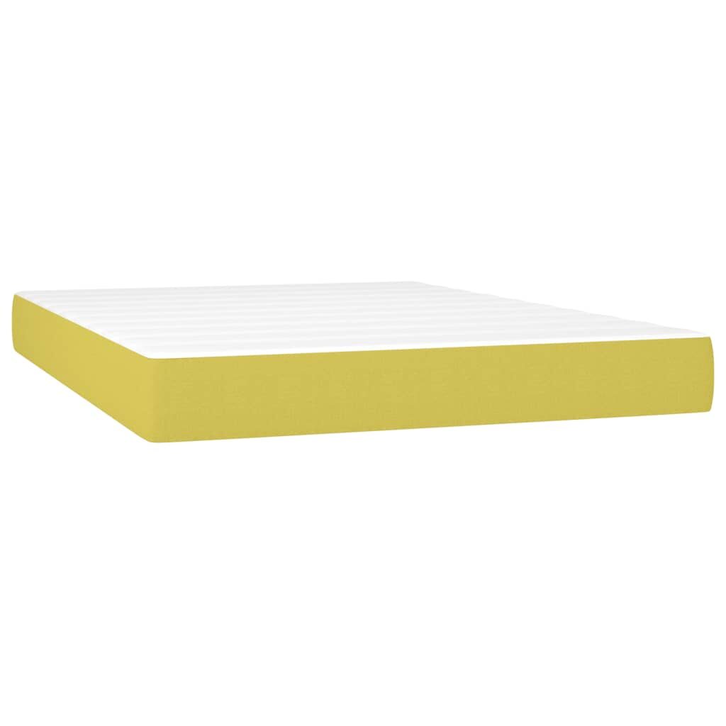 Κρεβάτι Boxspring με Στρώμα Πράσινο 140x200 εκ.Υφασμάτινο