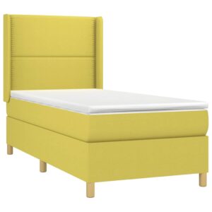 Κρεβάτι Boxspring με Στρώμα Πράσινο 80 x 200 εκ. Υφασμάτινο