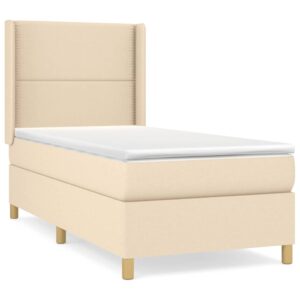 Κρεβάτι Boxspring με Στρώμα Κρεμ 90x200 εκ.Υφασμάτινο