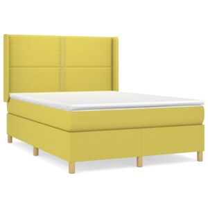 Κρεβάτι Boxspring με Στρώμα Πράσινο 140x200 εκ.Υφασμάτινο