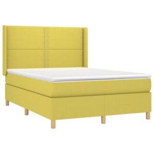 Κρεβάτι Boxspring με Στρώμα Πράσινο 140x200 εκ.Υφασμάτινο