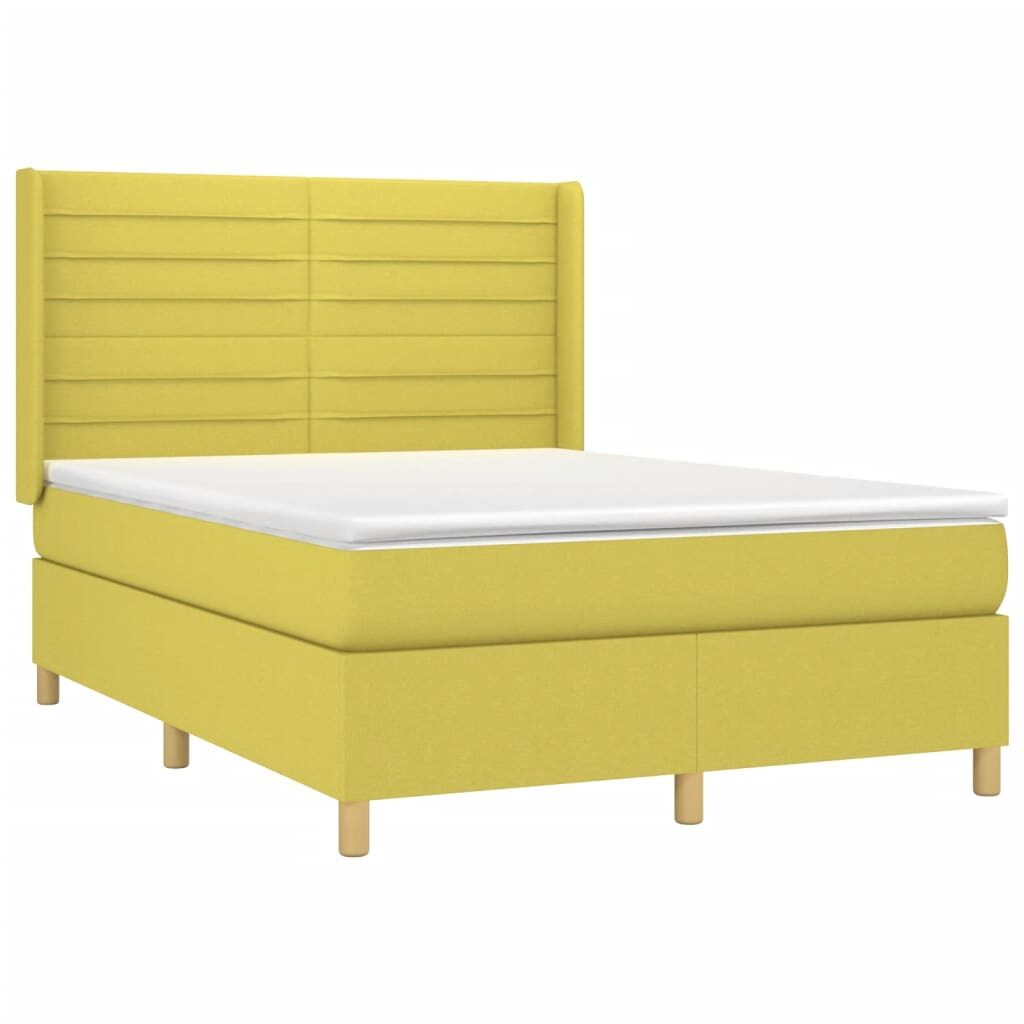 Κρεβάτι Boxspring με Στρώμα Πράσινο 140x200 εκ.Υφασμάτινο