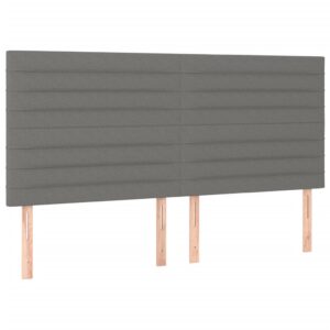 Κρεβάτι Boxspring με Στρώμα Σκούρο Γκρι 200x200 εκ. Υφασμάτινο