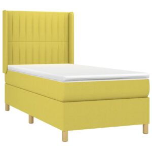 Κρεβάτι Boxspring με Στρώμα Πράσινο 80 x 200 εκ. Υφασμάτινο