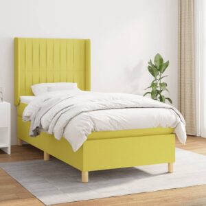 Κρεβάτι Boxspring με Στρώμα Πράσινο 80 x 200 εκ. Υφασμάτινο