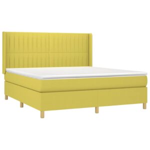 Κρεβάτι Boxspring με Στρώμα Πράσινο 160x200 εκ.Υφασμάτινο