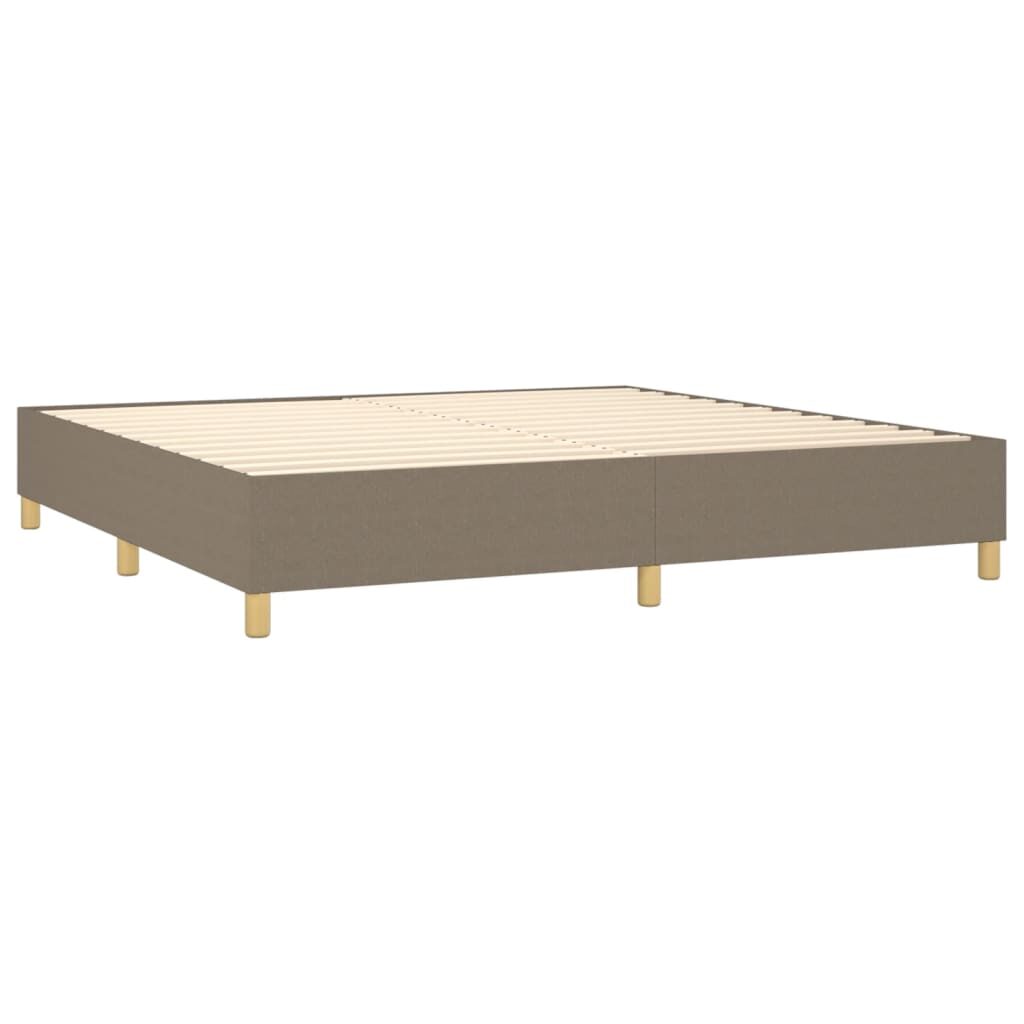 Κρεβάτι Boxspring με Στρώμα Taupe 200x200 εκ. Υφασμάτινο