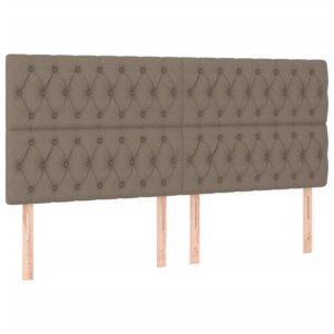 Κρεβάτι Boxspring με Στρώμα Taupe 200x200 εκ. Υφασμάτινο