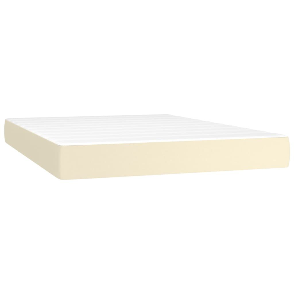 Κρεβάτι Boxspring με Στρώμα Κρεμ 140x190εκ. από Συνθετικό Δέρμα