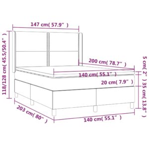 Κρεβάτι Boxspring με Στρώμα Καπουτσίνο 140x200εκ.από Συνθ.Δέρμα