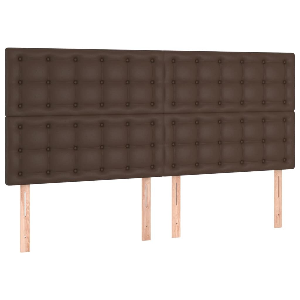 Κρεβάτι Boxspring με Στρώμα Καφέ 200x200 εκ. Συνθετικό Δέρμα