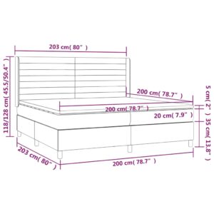 Κρεβάτι Boxspring με Στρώμα Σκούρο Μπλε 200x200 εκ. Βελούδινο