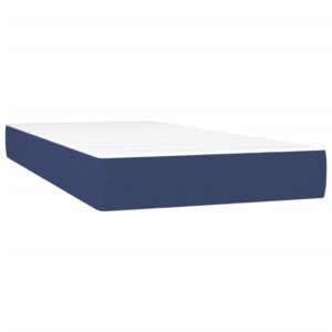 Κρεβάτι Boxspring με Στρώμα & LED Μπλε 200x200 εκ. Υφασμάτινο