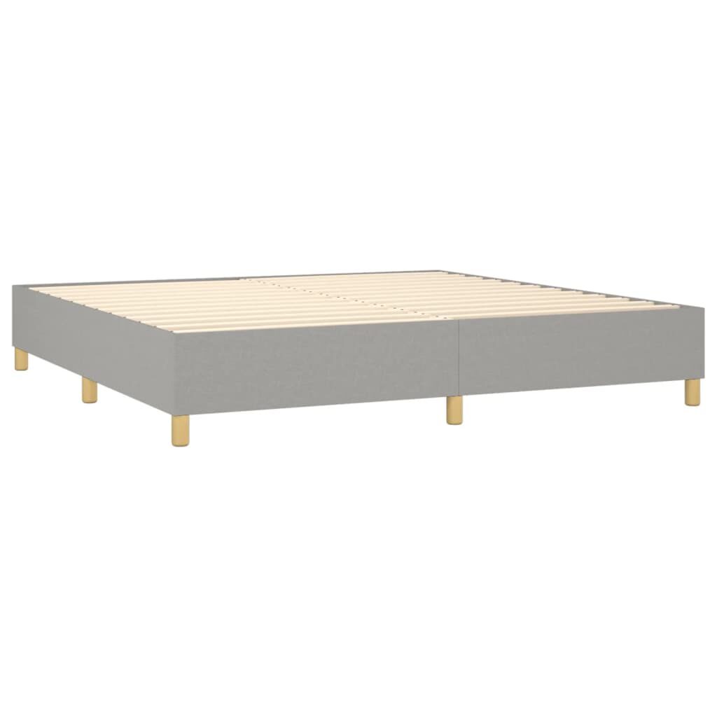 Κρεβάτι Boxspring με Στρώμα & LED Αν.Γκρι 200x200εκ. Υφασμάτινο