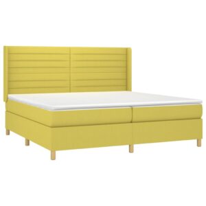 Κρεβάτι Boxspring με Στρώμα & LED Πράσινο 200x200 εκ Υφασμάτινο