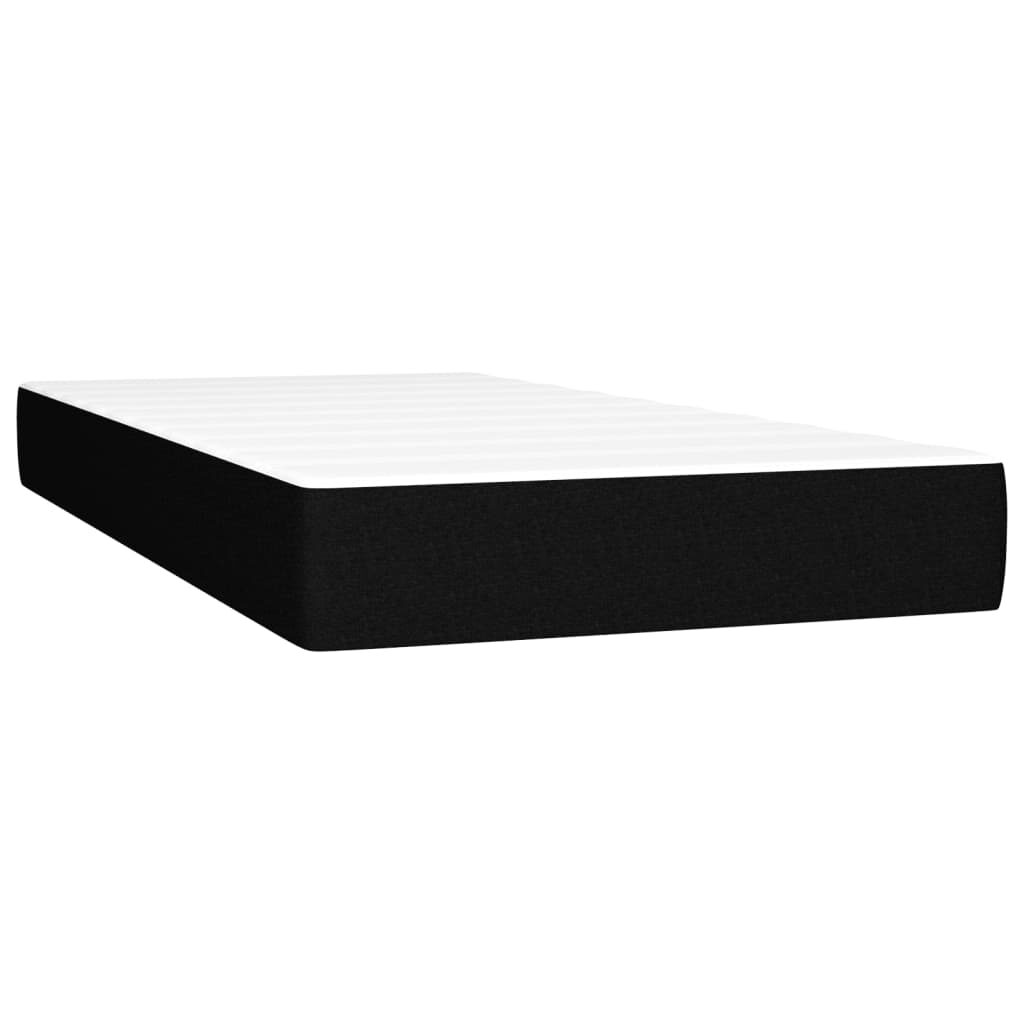 Κρεβάτι Boxspring με Στρώμα & LED Μαύρο 80x200 εκ. Υφασμάτινο