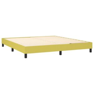 Κρεβάτι Boxspring με Στρώμα & LED Πράσινο 180x200 εκ Υφασμάτινο