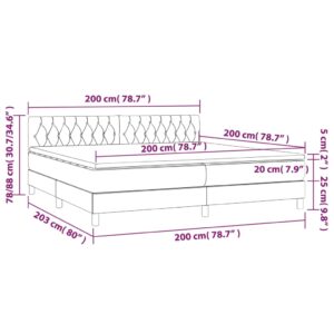 Κρεβάτι Boxspring με Στρώμα & LED Πράσινο 200x200 εκ Υφασμάτινο