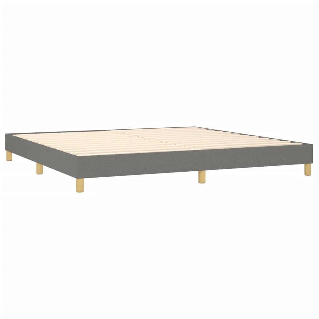 Κρεβάτι Boxspring με Στρώμα & LED Σκ.Γκρι 200x200εκ. Υφασμάτινο