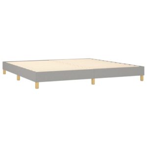 Κρεβάτι Boxspring με Στρώμα & LED Αν.Γκρι 200x200εκ. Υφασμάτινο